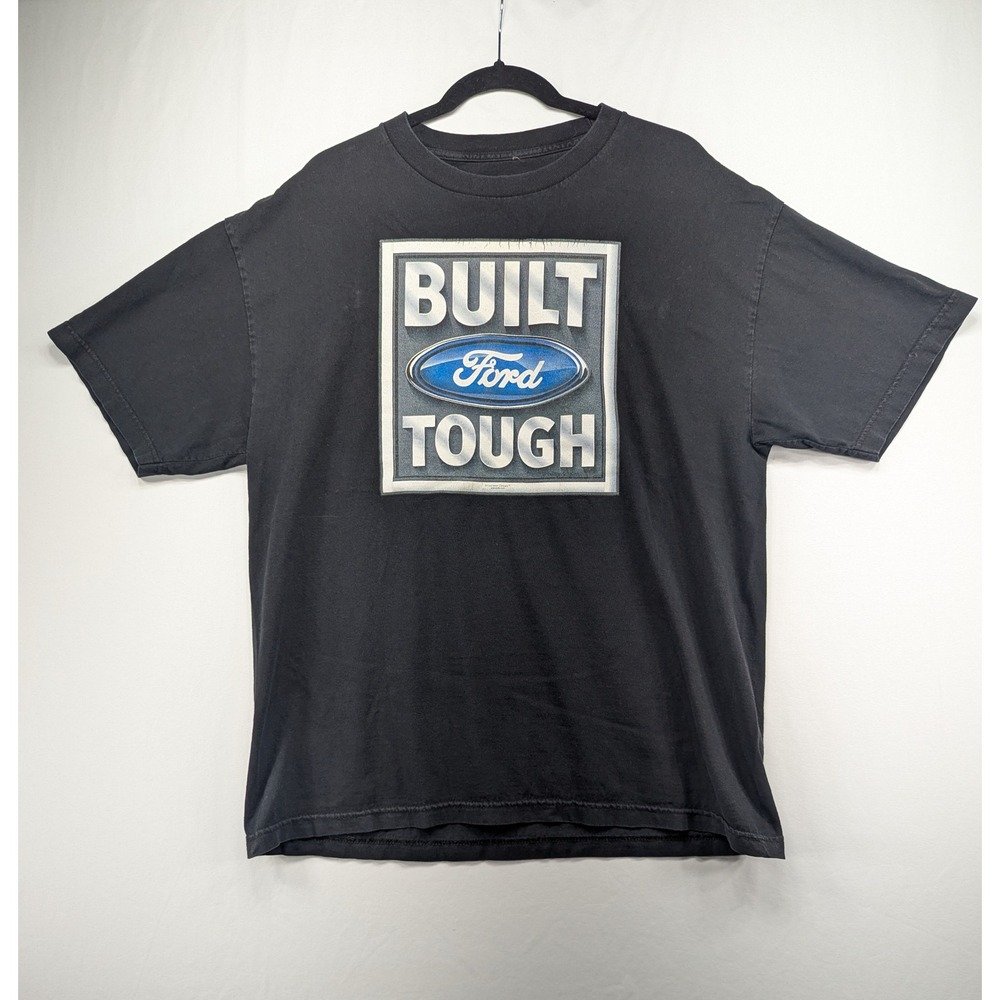 Ford Built Ford Tough Mens Graphic T-Shirt Black Short Sleeve Large Relaxed Fit